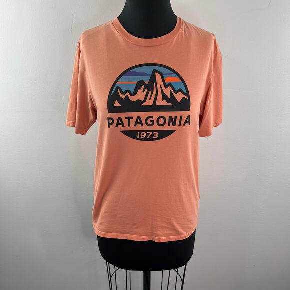 PATAGONIA Orange Top Organic Cotton Crew Neck Regular Pullover Tee Sz XS X-Small - Picture 2 of 10